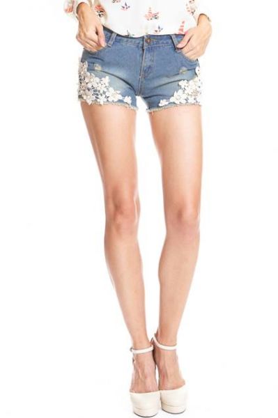 Short jeans flores