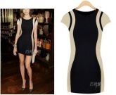 slim dress O-neck